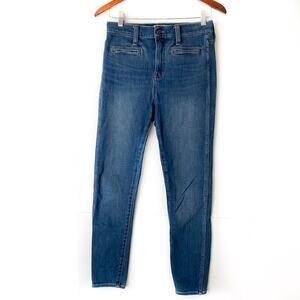 Madewell Roadtripper Jeggings Jeans Size 26 Dark Skinny Zipper Pocket high waist